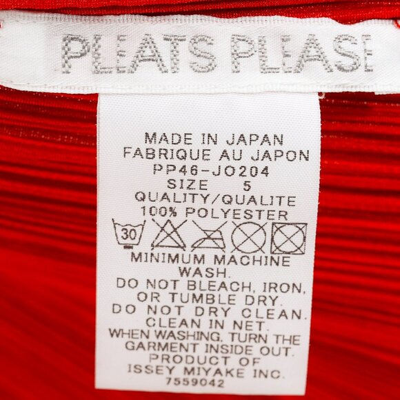 Issey Miyake Pleats Please Rust Red Pleated Open-Front Cardigan - Picture 7 of 8
